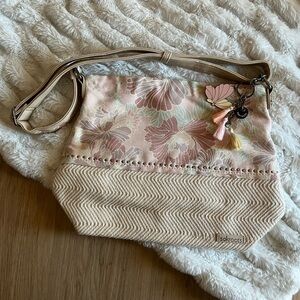 Sakroots Blush and Cream Floral Shoulder Bag